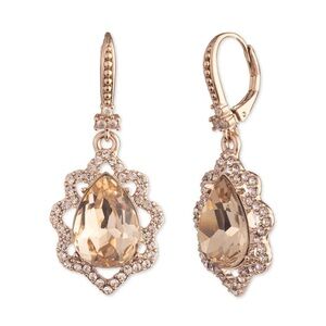 Marchesa Poised Rose Gold Drop Earrings